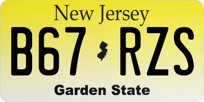 NJ license plate B67RZS