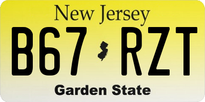 NJ license plate B67RZT