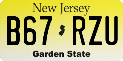 NJ license plate B67RZU