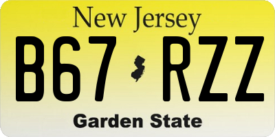 NJ license plate B67RZZ
