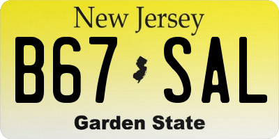 NJ license plate B67SAL