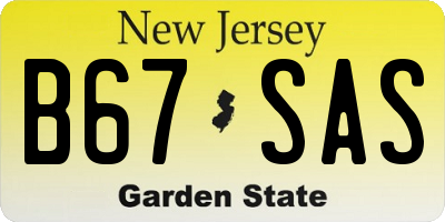 NJ license plate B67SAS