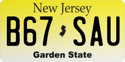 NJ license plate B67SAU