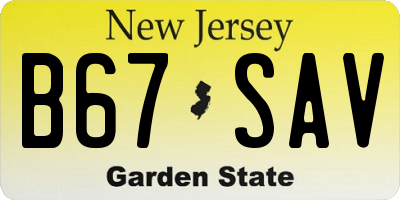 NJ license plate B67SAV