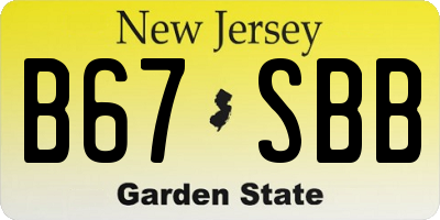NJ license plate B67SBB