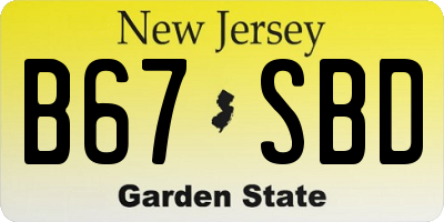 NJ license plate B67SBD