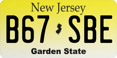 NJ license plate B67SBE