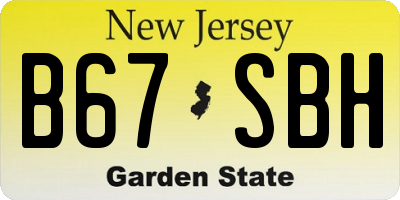 NJ license plate B67SBH