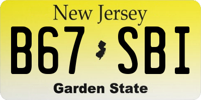 NJ license plate B67SBI
