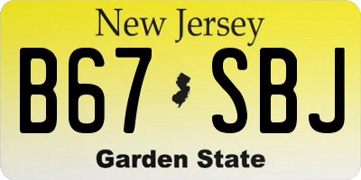 NJ license plate B67SBJ