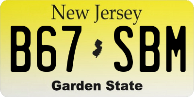 NJ license plate B67SBM