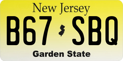 NJ license plate B67SBQ