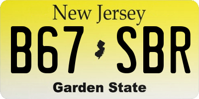NJ license plate B67SBR