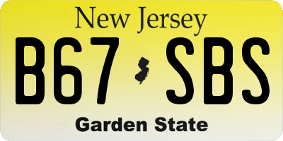 NJ license plate B67SBS
