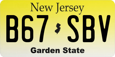 NJ license plate B67SBV