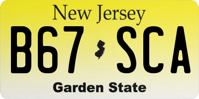 NJ license plate B67SCA