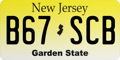 NJ license plate B67SCB