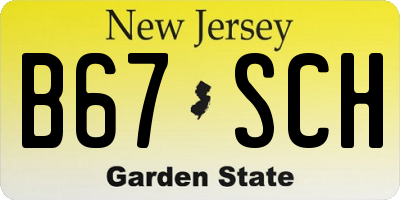 NJ license plate B67SCH