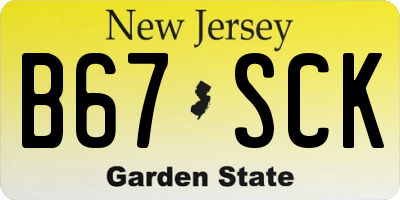 NJ license plate B67SCK