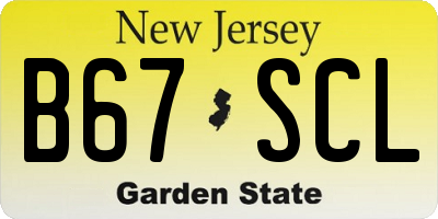 NJ license plate B67SCL