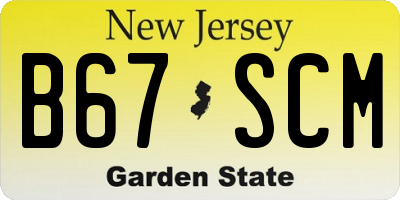 NJ license plate B67SCM