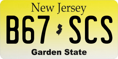 NJ license plate B67SCS