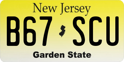 NJ license plate B67SCU