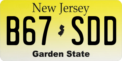 NJ license plate B67SDD