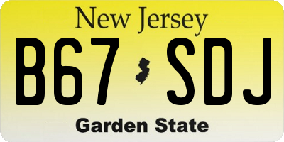 NJ license plate B67SDJ