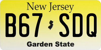NJ license plate B67SDQ