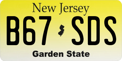 NJ license plate B67SDS