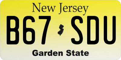 NJ license plate B67SDU