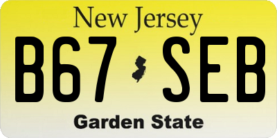 NJ license plate B67SEB