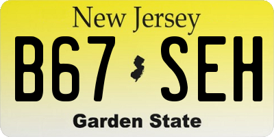 NJ license plate B67SEH