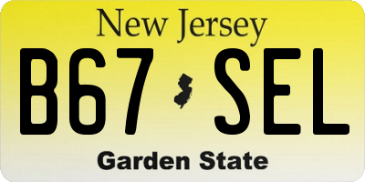 NJ license plate B67SEL