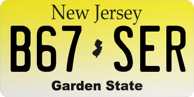 NJ license plate B67SER