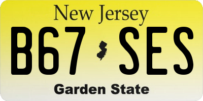 NJ license plate B67SES