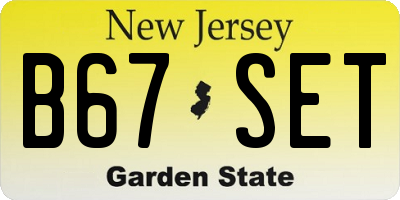 NJ license plate B67SET