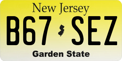 NJ license plate B67SEZ