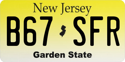 NJ license plate B67SFR