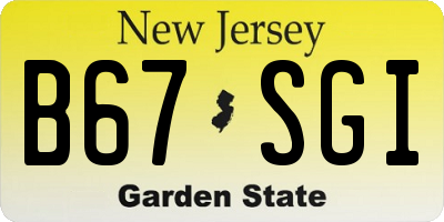 NJ license plate B67SGI