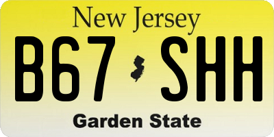 NJ license plate B67SHH