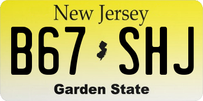 NJ license plate B67SHJ