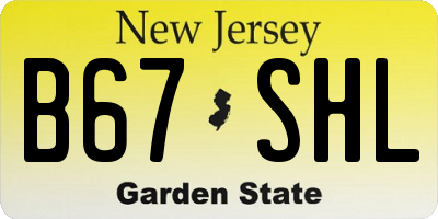 NJ license plate B67SHL