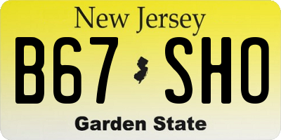 NJ license plate B67SHO