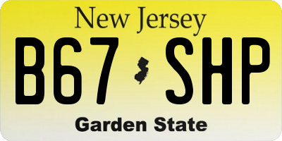 NJ license plate B67SHP