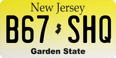 NJ license plate B67SHQ