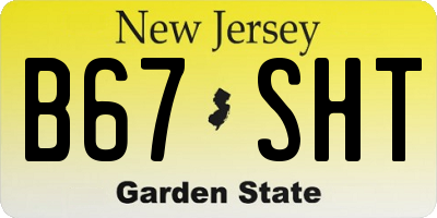 NJ license plate B67SHT