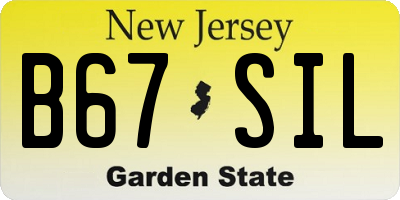 NJ license plate B67SIL
