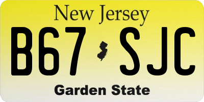 NJ license plate B67SJC
